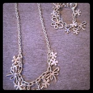 Dragonfly Silver Necklace & Bracelet Set